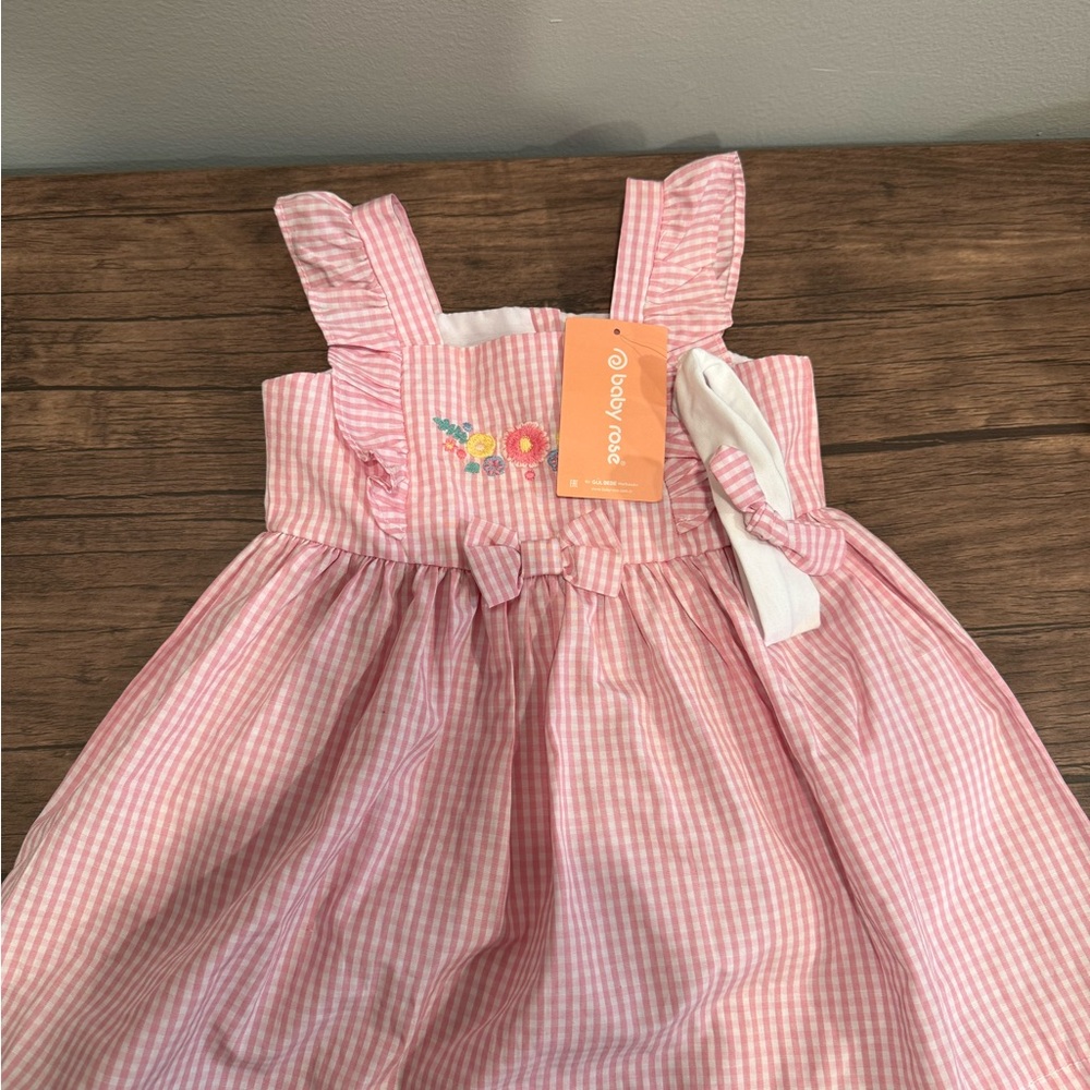 Pink and White Ruffled Smocked Sundress